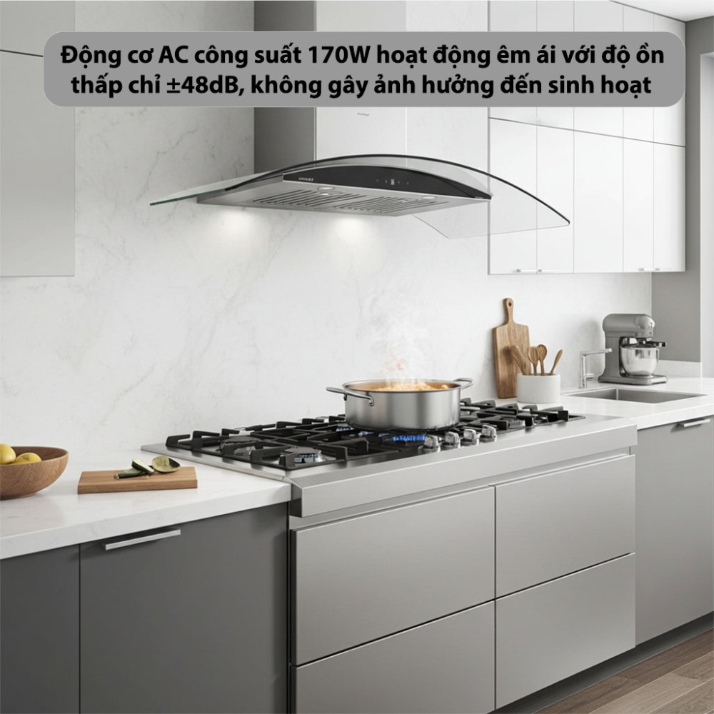 Máy hút mùi tum kính GrandX GX-H70C55 - Hàng chính hãng