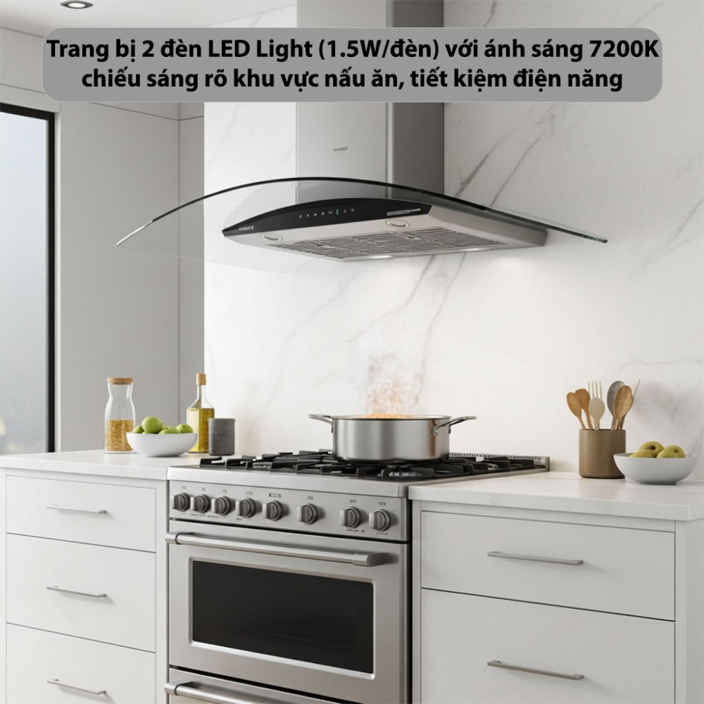 Máy hút mùi tum kính GrandX GX-H90C62 - Hàng chính hãng