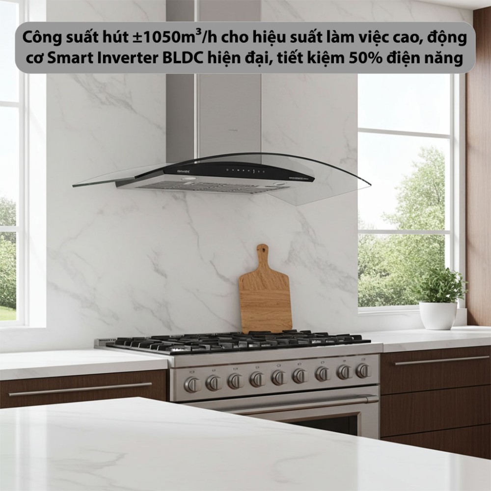 Máy hút mùi tum kính GrandX GX-H90C62 - Hàng chính hãng