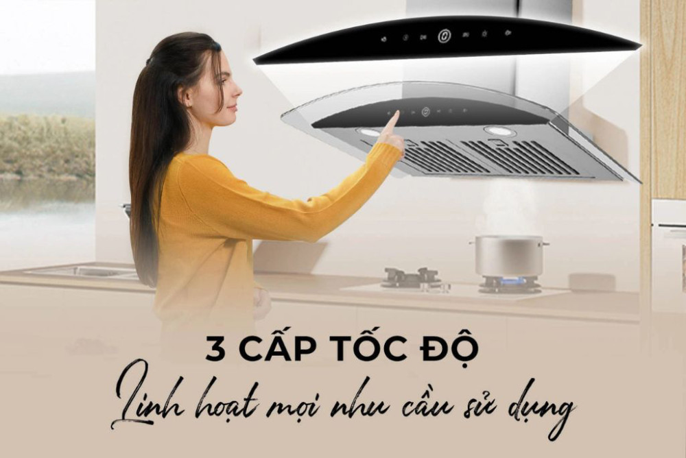 3 cấp độ hút, điều chỉnh linh hoạt cho từng món ăn.