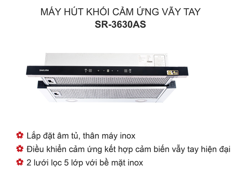 Máy hút mùi âm tủ Sakura SR-3630AS