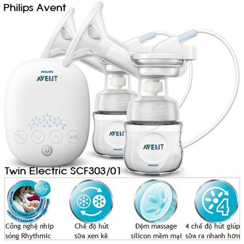 Chức năng của máy hút sữa bằng điện đôi Philips Avent SCF303/01