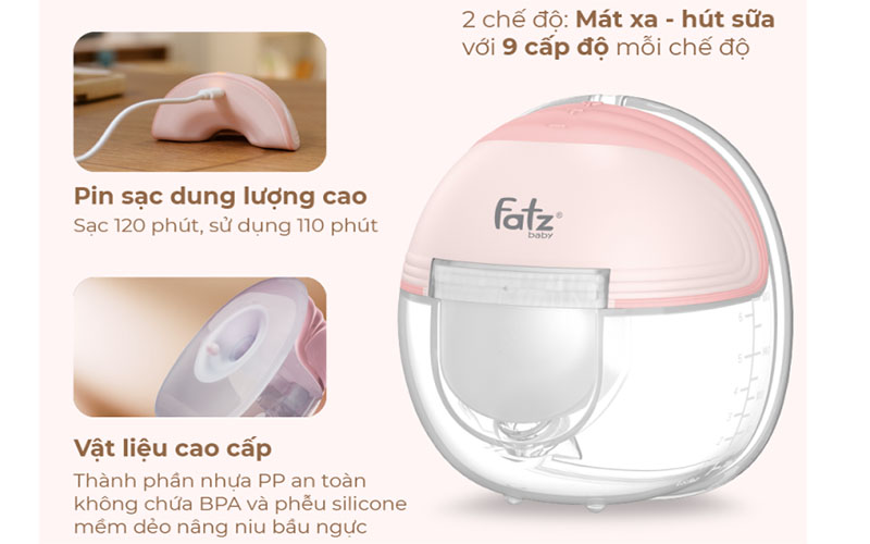 Máy hút sữa điện rảnh tay Freemax 8 Fatzbaby FB1218TP