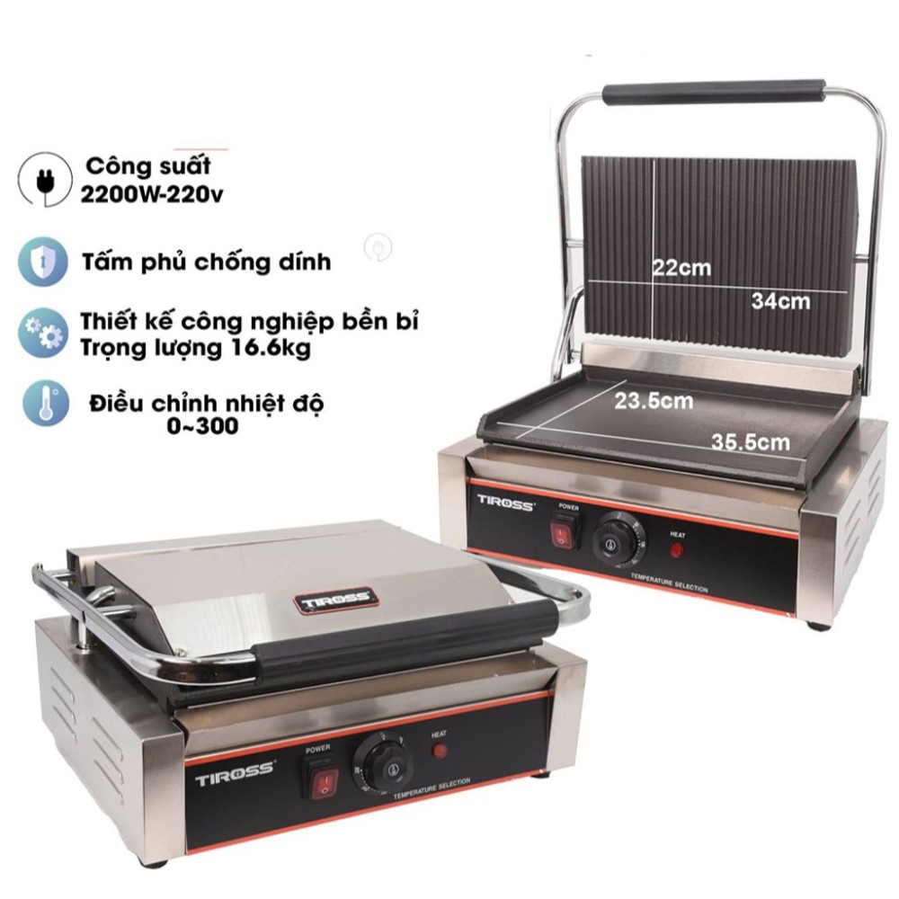 Máy kẹp bánh mì Tiross TS 9679G - Hàng chính hãng