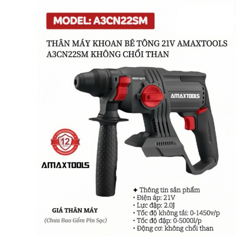 Máy khoan bê tông Amaxtools A3CN22SM - Hàng chính hãng