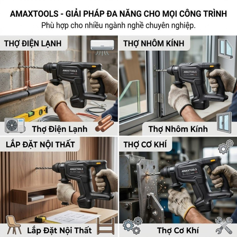 Máy khoan bê tông Amaxtools A3CN22SM - Hàng chính hãng