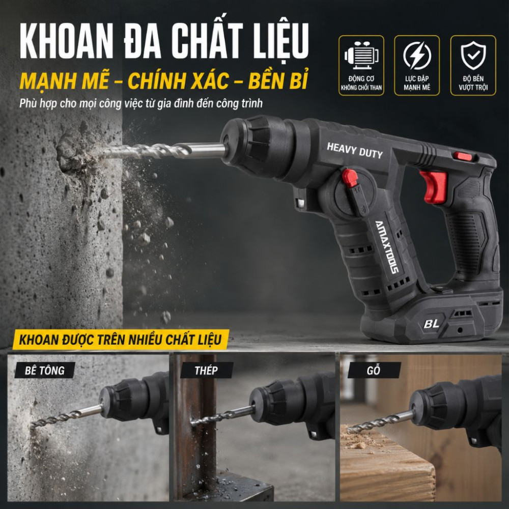 Máy khoan bê tông Amaxtools A3CN12SM - Hàng chính hãng