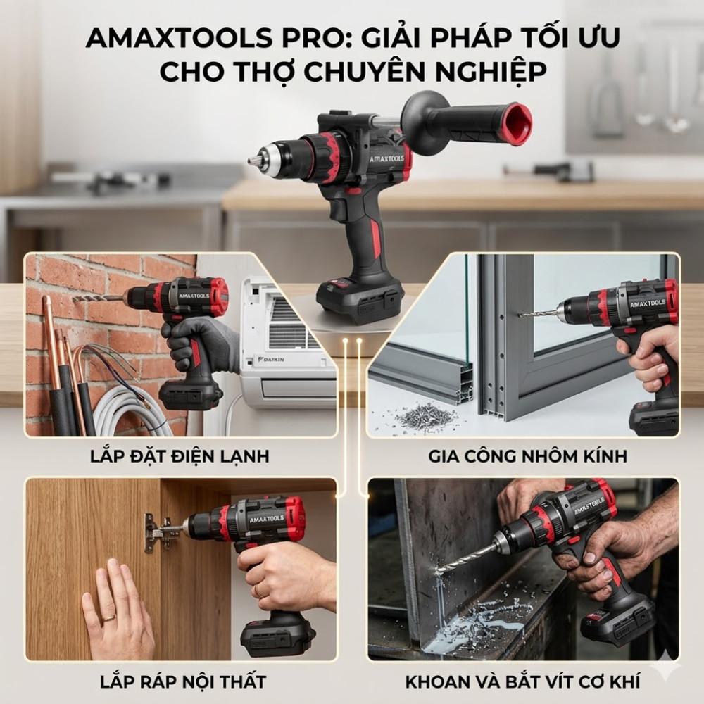 Máy khoan dùng pin Amaxtools AKI16013SM - Hàng chính hãng