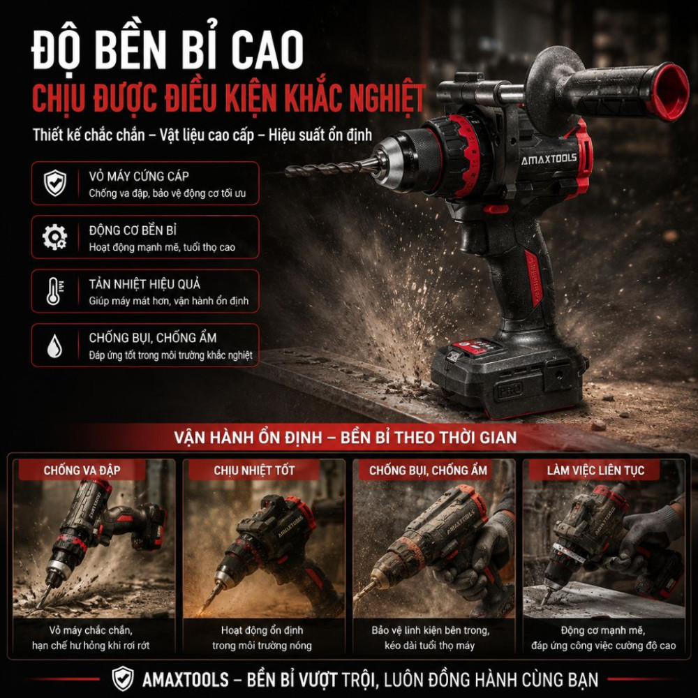 Máy khoan dùng pin Amaxtools AKI16013SM - Hàng chính hãng
