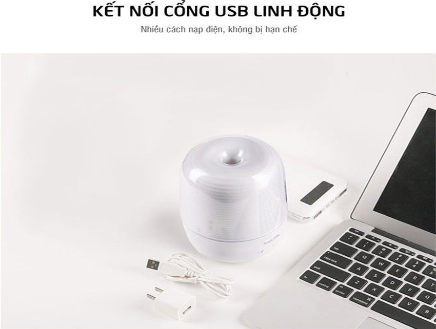 Kết nối USB của máy khuếch tán tinh dầu Lock&Lock ENH221WHT