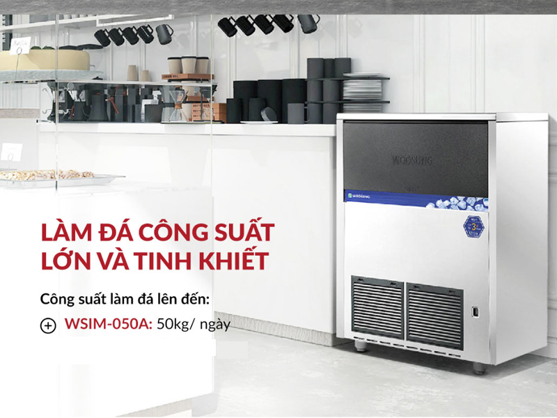 Khả năng làm đá nhanh chóng với năng suất 50 kg/ngày