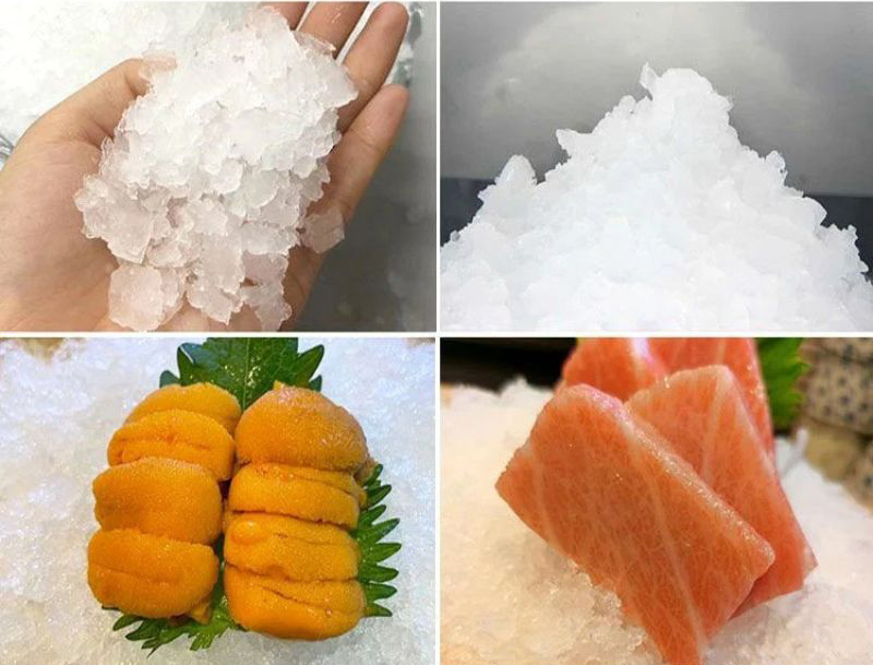  Đá tuyết chuyên dùng cho các món sinh tố, sữa chua, sashimi, siro, trái cây dĩa,... 