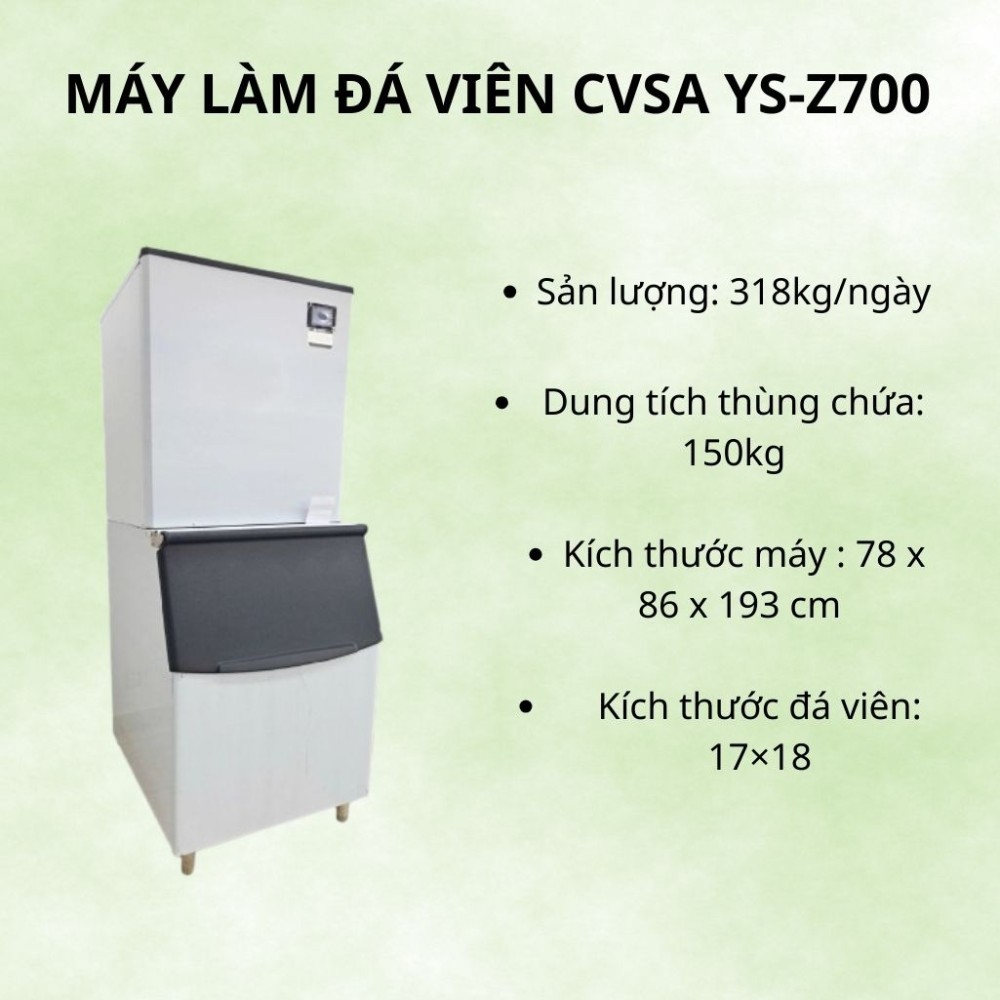 Máy làm đá viên công nghiệp CVSA YS-Z700 - Hàng chính hãng