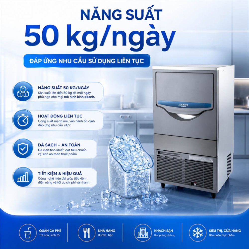 Máy làm đá viên 50kg Hoshizaki SRM-60A - Hàng chính hãng