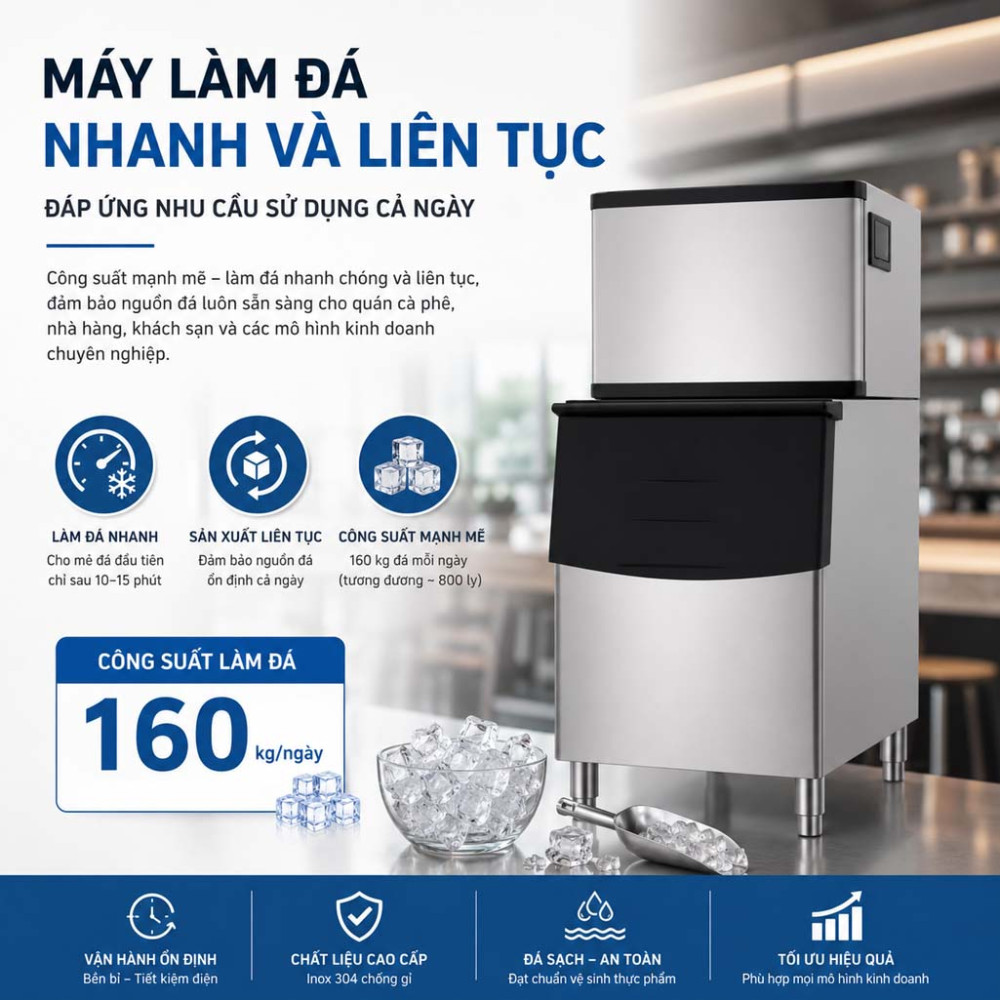 Máy làm đá viên Ice Pro IPR160  - Hàng chính hãng