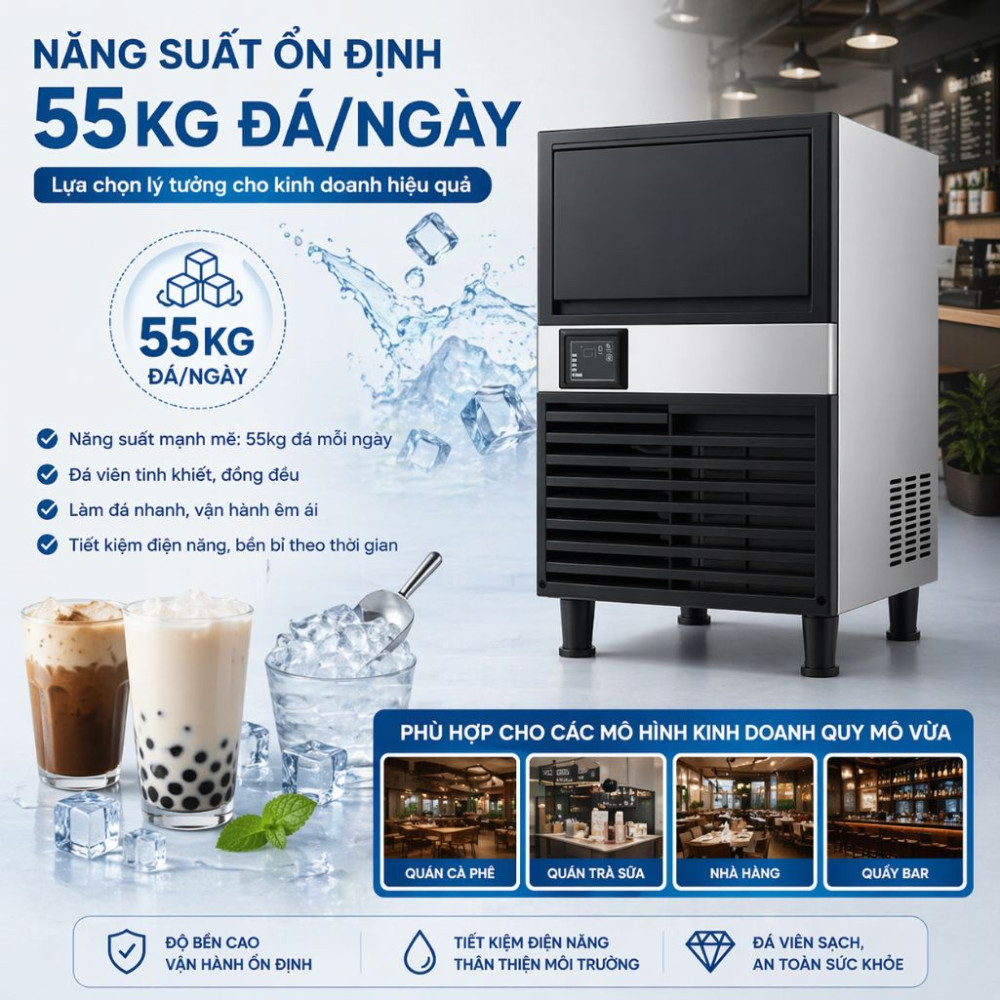 Máy làm đá viên Ice Pro IPR55 55kg/24h - Hàng chính hãng