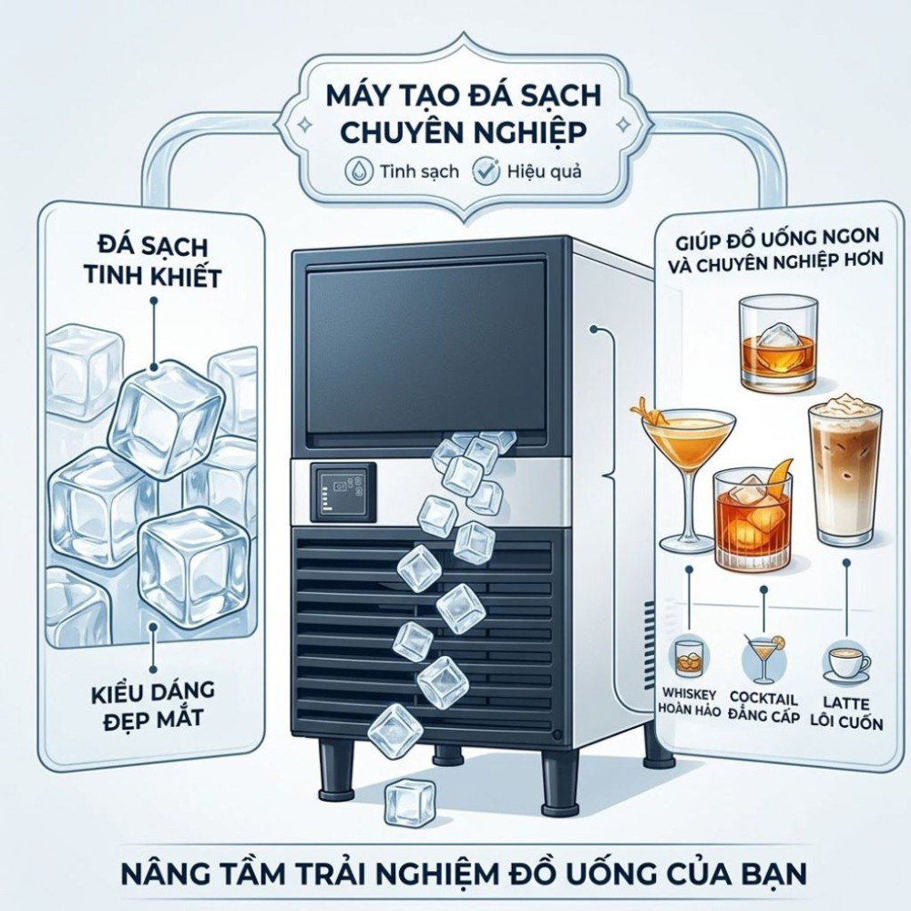 Máy làm đá viên Ice Pro IPR55 55kg/24h - Hàng chính hãng