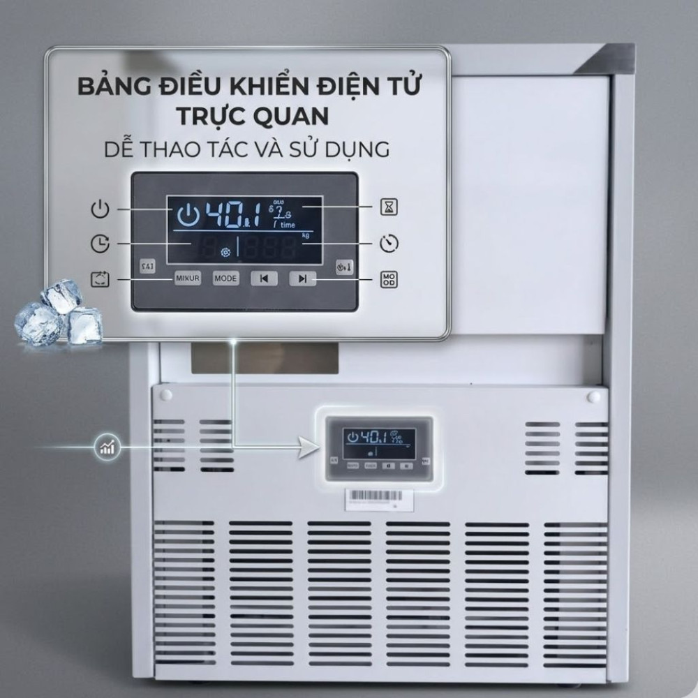 Máy làm đá viên 60kg /24h Oucboll ZB120F - Hàng chính hãng