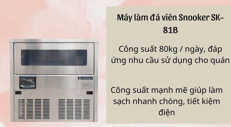 Năng suất làm đá mỗi ngày 80kg/ngày, đáp ứng nhu cầu cho quán kinh doanh