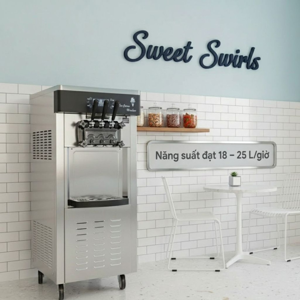 Máy làm kem đứng 3 vòi CVSA BQL-1800 - Hàng chính hãng