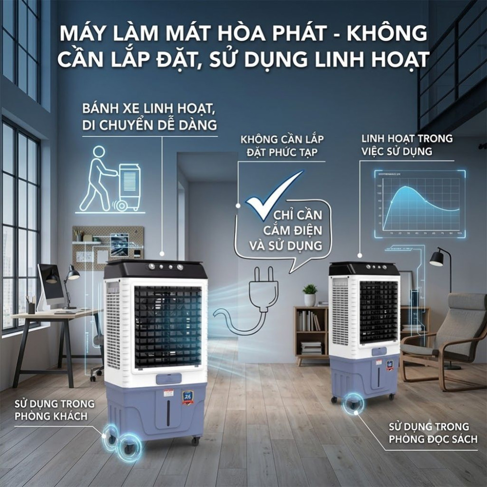 Máy làm mát không khí Hòa Phát HPCF063NB - Hàng chính hãng