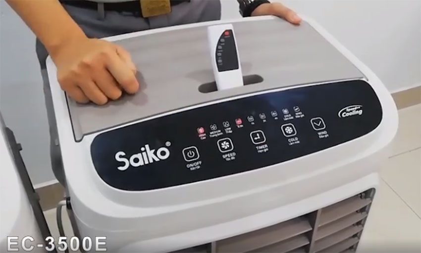 Bảng điều khiển của máy làm mát không khí Saiko EC-3500E