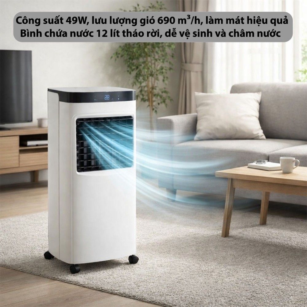 Máy làm mát bằng hơi nước kèm lọc không khí Fujihome AC-12 - Hàng chính hãng