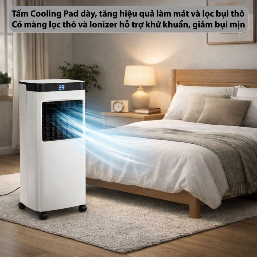 Máy làm mát bằng hơi nước kèm lọc không khí Fujihome AC-12 - Hàng chính hãng