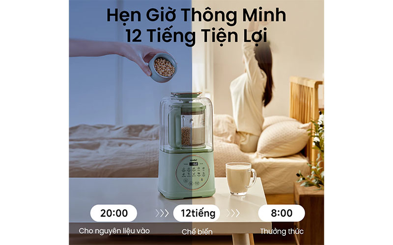 Tính năng hẹn giờ của Máy làm sữa hạt Comfee CBL-50HGBHA0