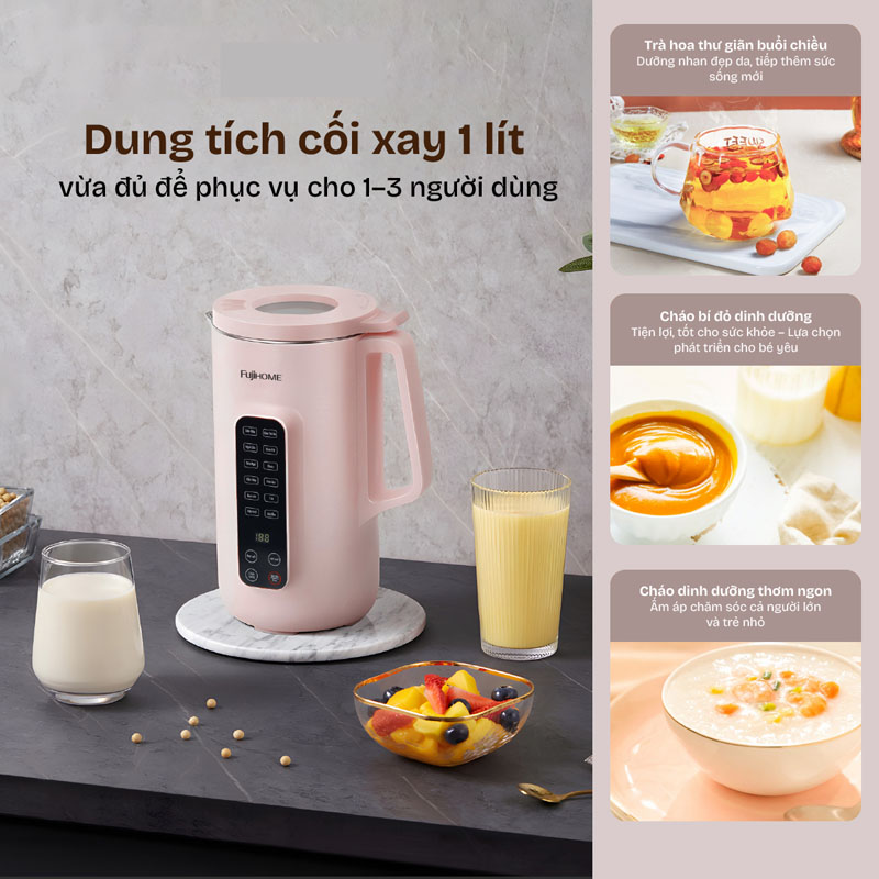 Dung tích 1L phù hợ cho gia đình có 1-3 người