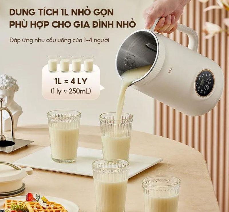 Dung tích máy là 1L phù hợp cho gia đình 1-4 người