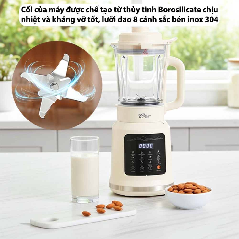Máy làm sữa hạt đa năng Bear BCB-E153W2 - Hàng chính hãng
