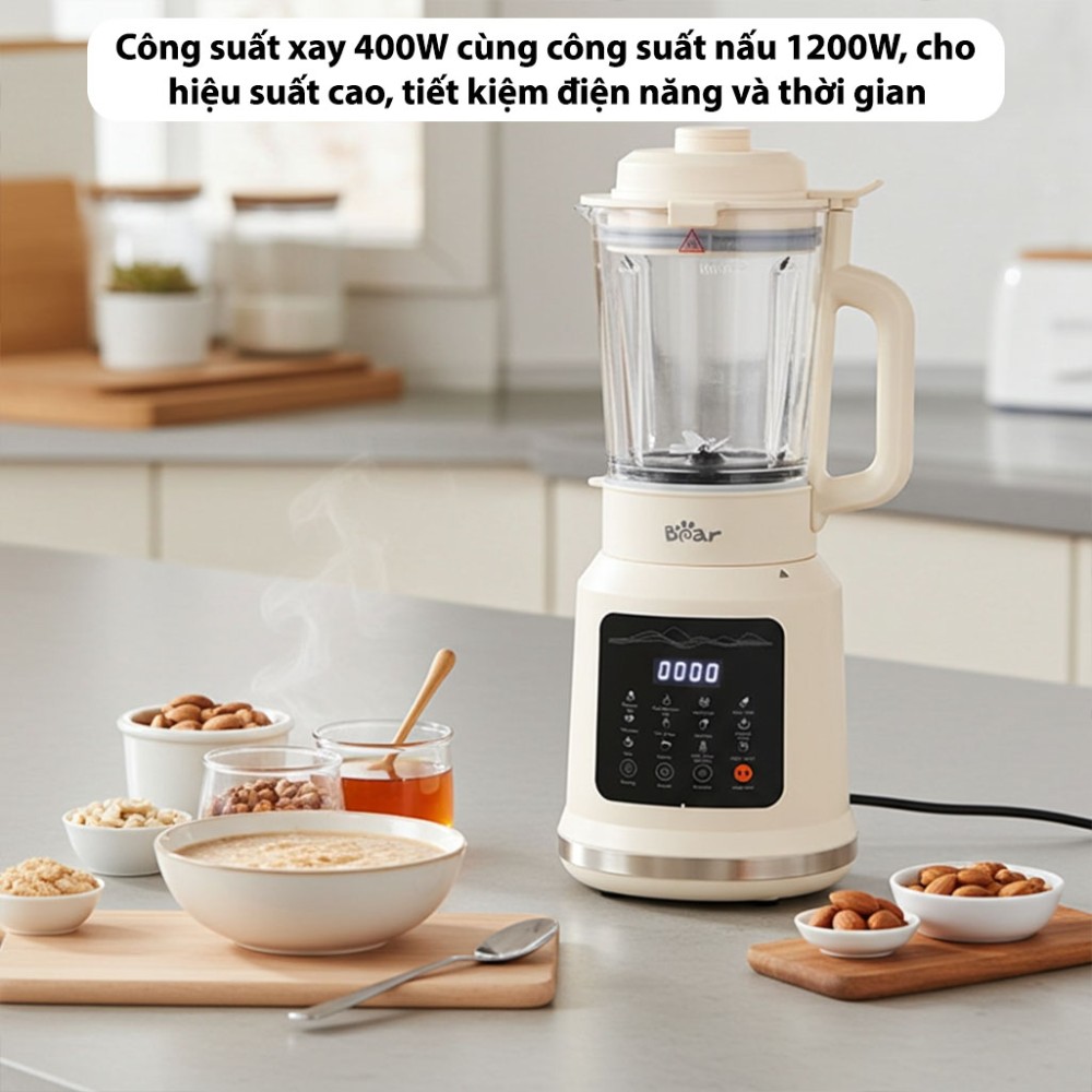 Máy làm sữa hạt đa năng Bear BCB-E153W2 - Hàng chính hãng