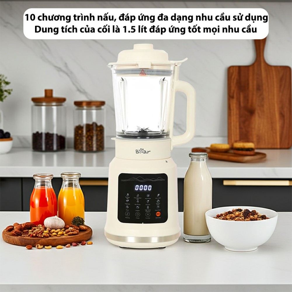 Máy làm sữa hạt đa năng Bear BCB-E153W2 - Hàng chính hãng