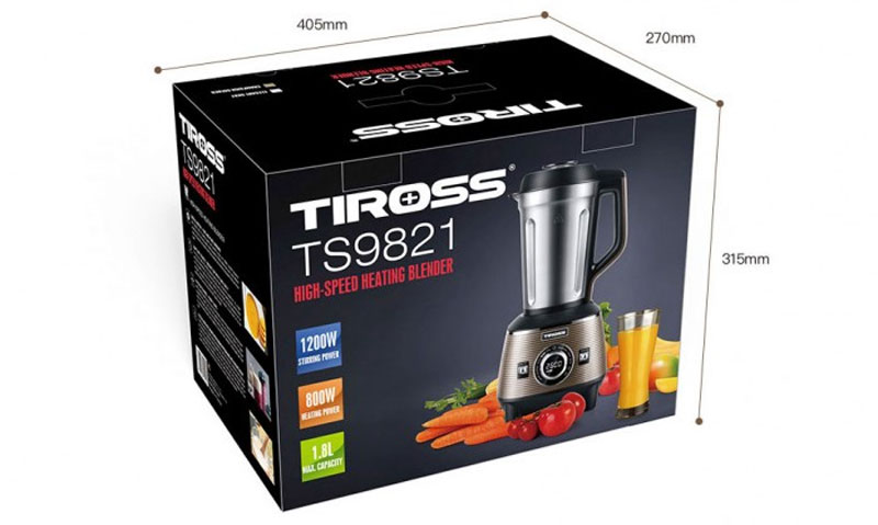 Kích thước hộp của máy làm sữa hạt đa năng Tiross TS9821