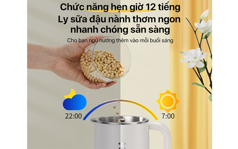 Chức năng hẹn giờ của Máy làm sữa hạt đa năng Zolele MB601