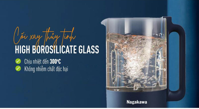 Cối xay thủy tinh nối thủy tinh high borosilicate glass chịu nhiệt đến 300 ℃