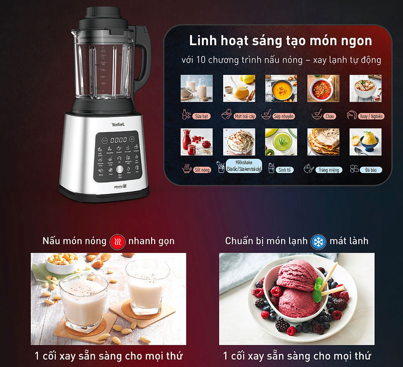 Chế biến nhiều món ăn ngon chỉ với chiếc máy đa năng Tefal BL98SC66