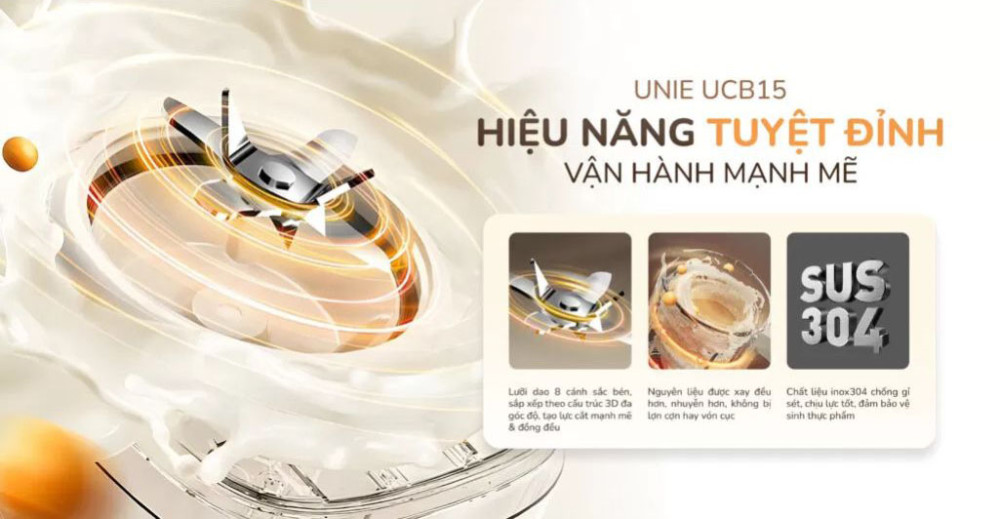 Máy làm sữa hạt Unie UCB15  - Hàng chính hãng