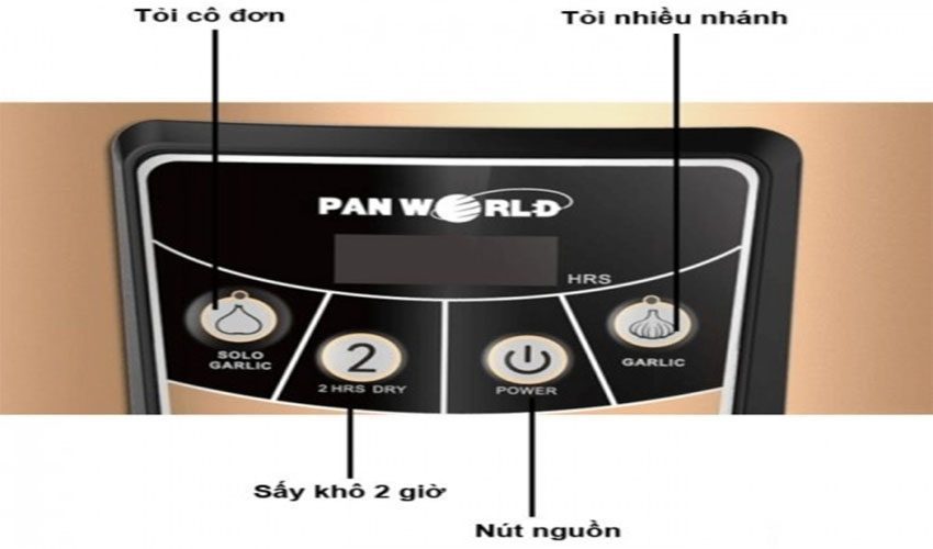 Bảng điều khiển của máy làm tỏi đen Panworld PW-2018