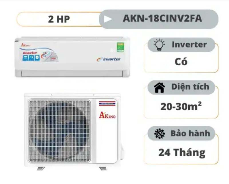 Máy lạnh 1 chiều Akino inverter AKN-18CINV2FA 