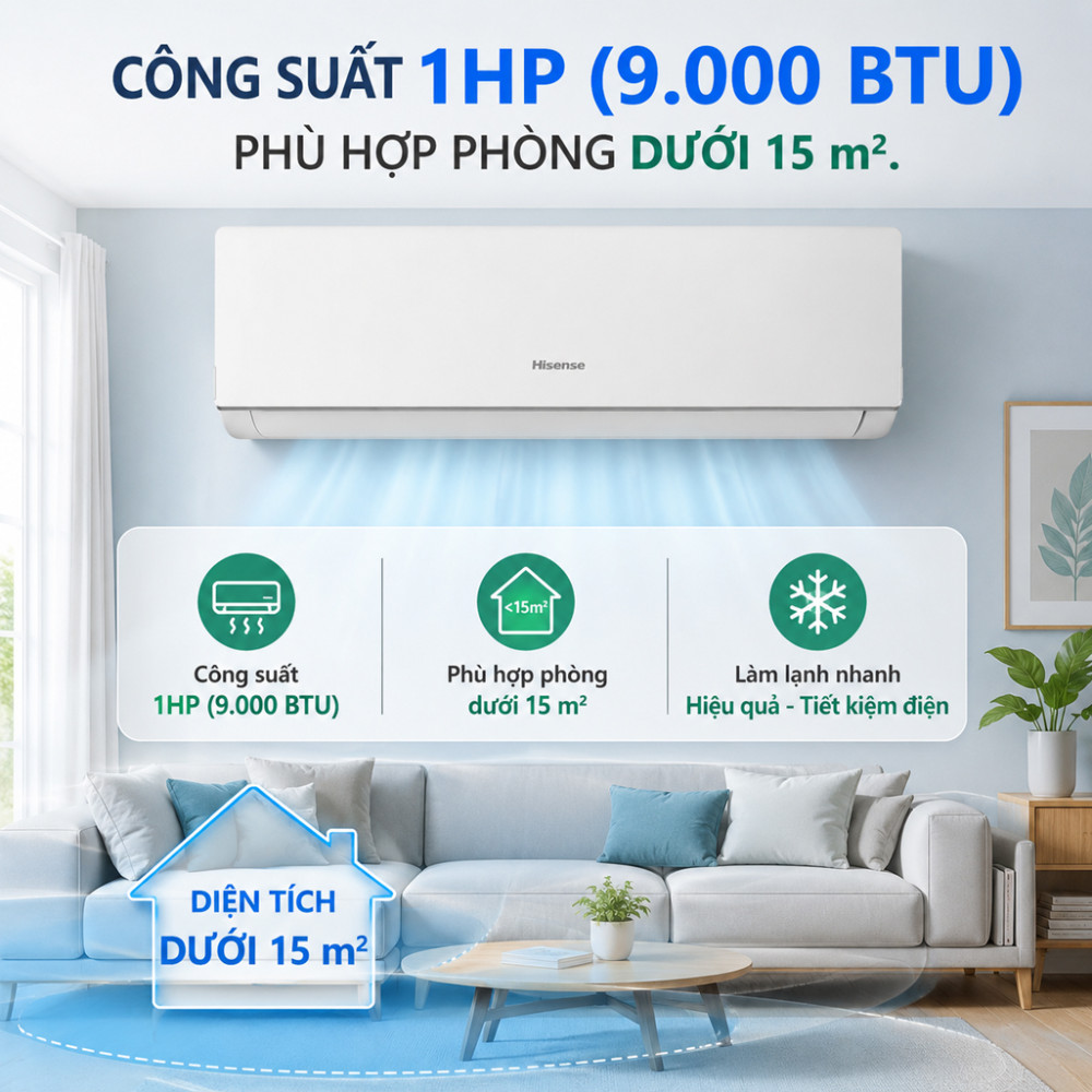 Máy lạnh Hisense 1HP AS-10CR4RLUHA00 - Hàng chính hãng