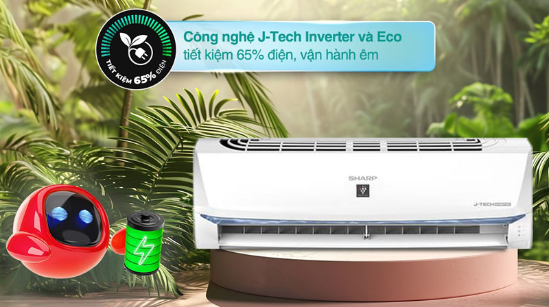 Công nghệ J-Tech Inverter và Eco được hoạt động êm ái, tiết kiệm điện năng