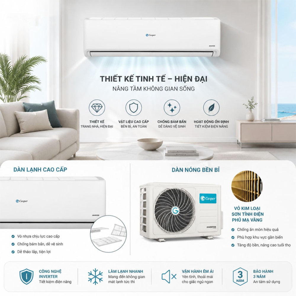 Máy lạnh Casper Inverter 2.5 HP GC-24IS32 - Hàng chính hãng