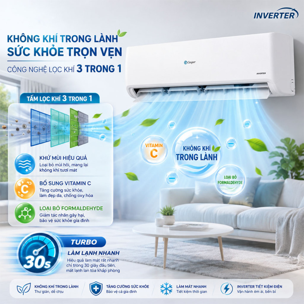 Máy lạnh Casper Inverter 2.5 HP GC-24IS32 - Hàng chính hãng