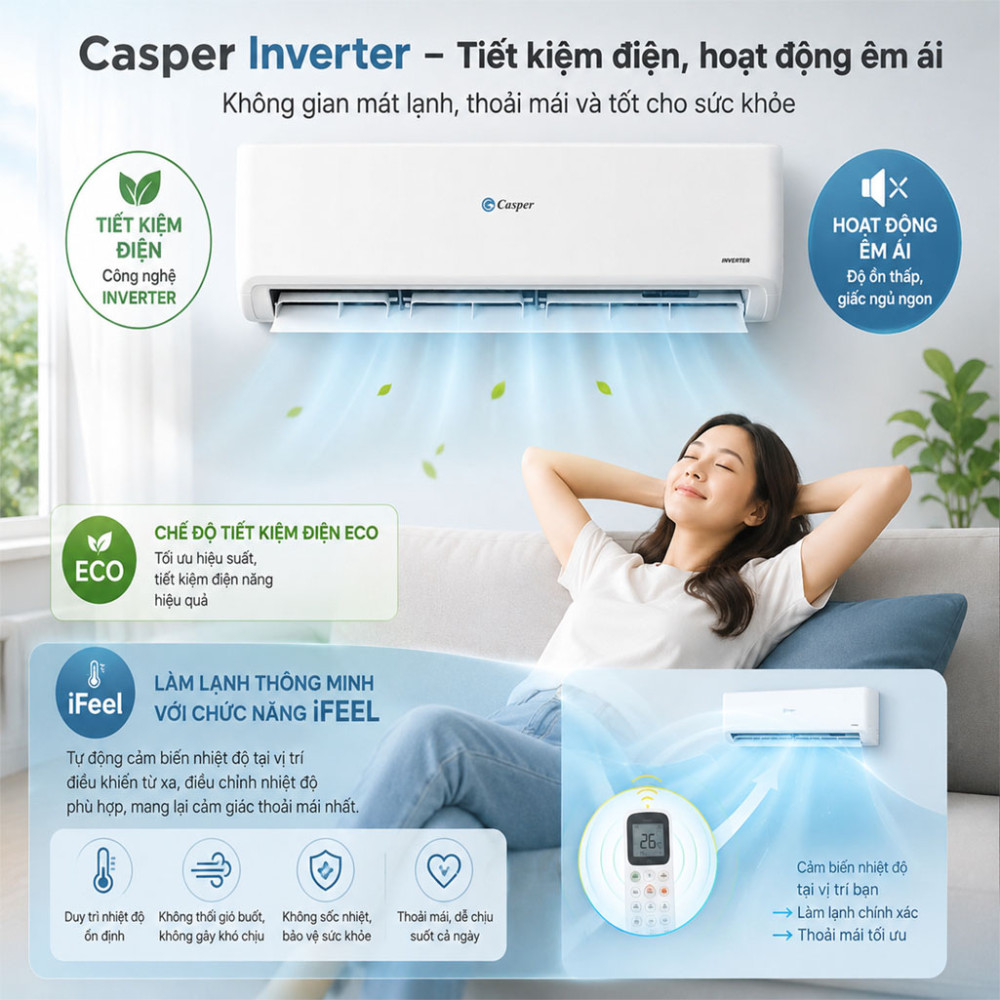 Máy lạnh Casper Inverter 2.5 HP GC-24IS32 - Hàng chính hãng