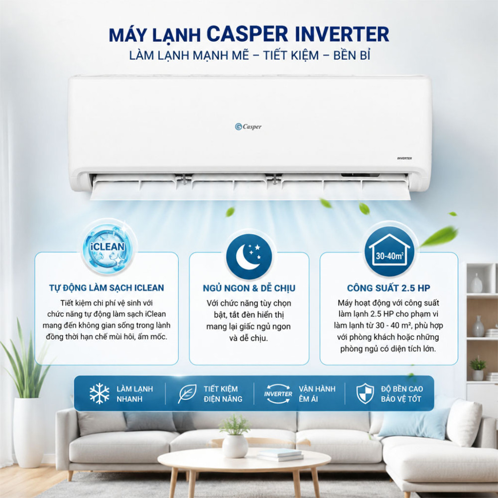 Máy lạnh Casper Inverter 2.5 HP GC-24IS32 - Hàng chính hãng
