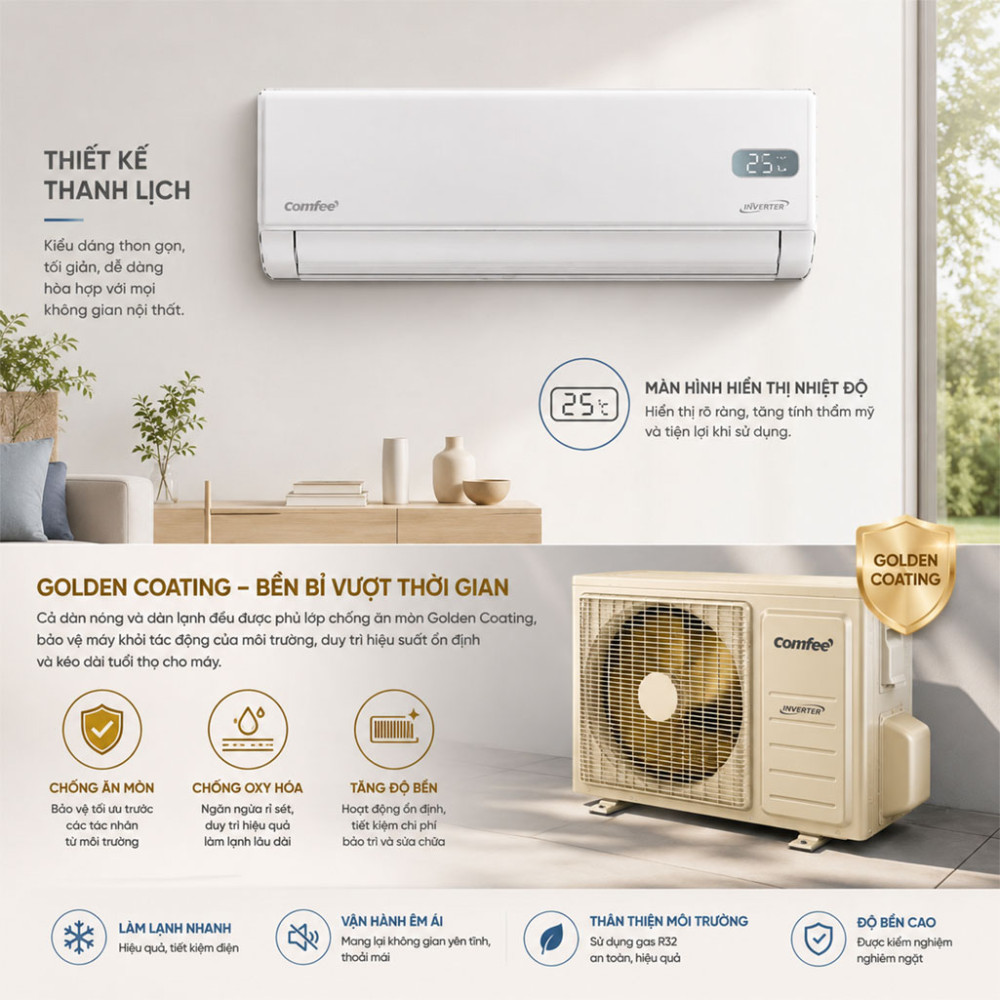 Máy lạnh Comfee Inverter 1.5 HP CFS-13VGP - Hàng chính hãng