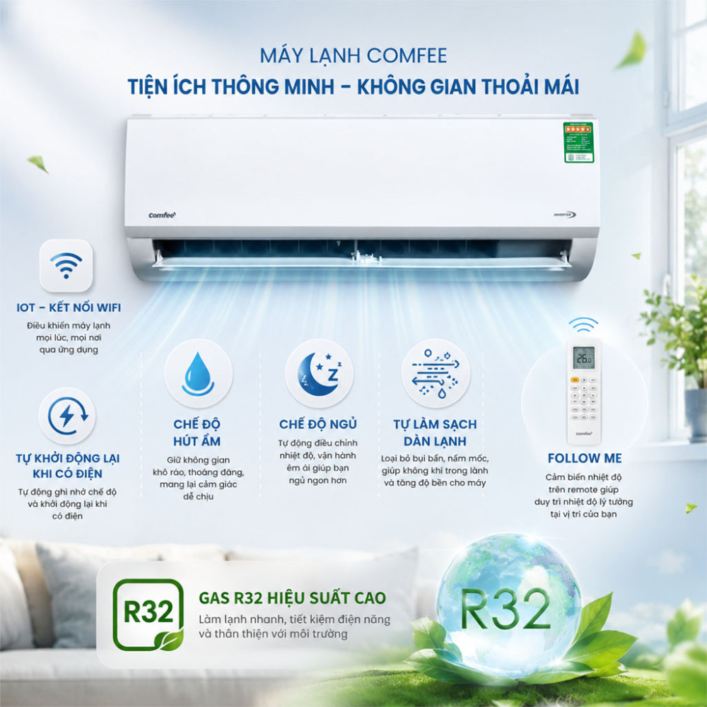Máy lạnh Comfee Inverter 3HP CFS-28VAF - Hàng chính hãng