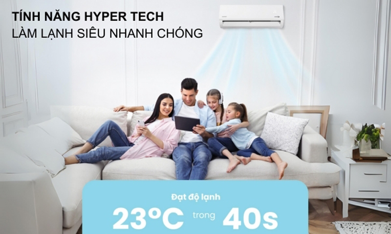 Chế độ làm lạnh nhanh Hyper Tech giúp tăng tốc làm lạnh